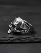 Anillo Color Plata Oscuro De Acero Craneo Calavera Hombre - Miniatura 8