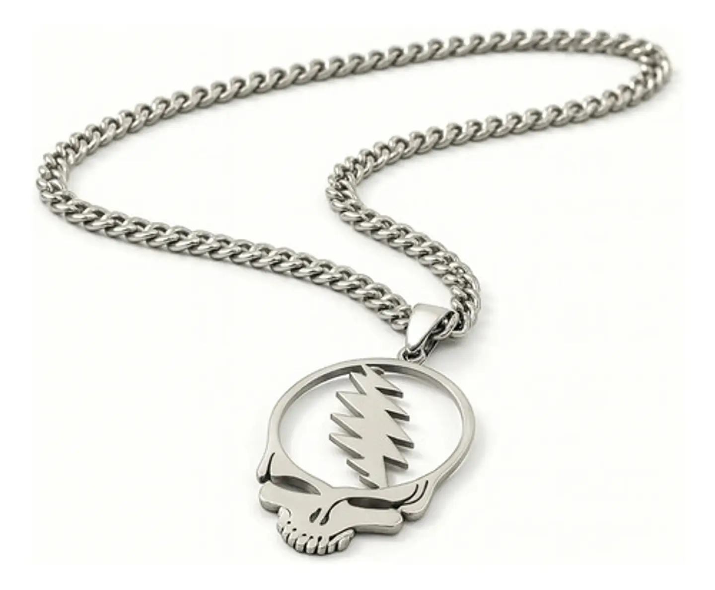 Collar Hombre Y Mujer Dije Banda De Metal Rock Grateful Dead Plateado 3
