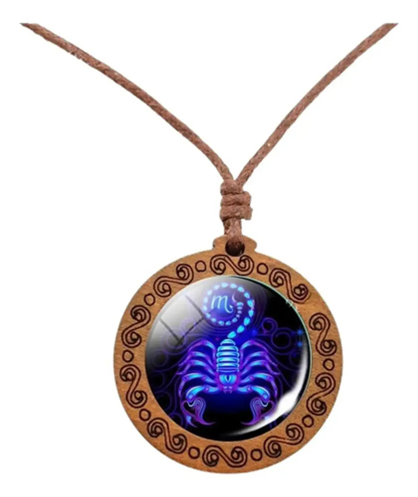Collar Madera Constelaciones Signos Zodiacales Hombre Mujer 1