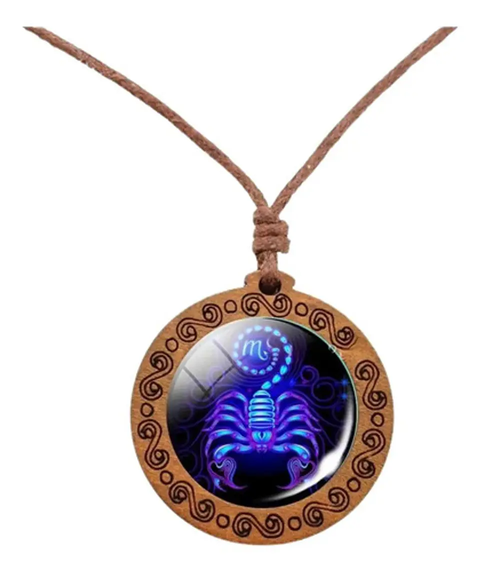 Collar Madera Constelaciones Signos Zodiacales Hombre Mujer 1