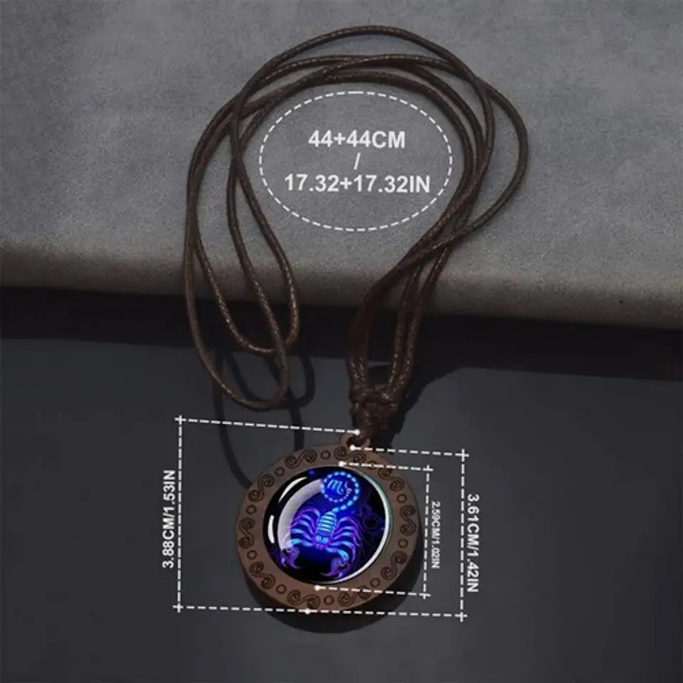 Collar Madera Constelaciones Signos Zodiacales Hombre Mujer 6