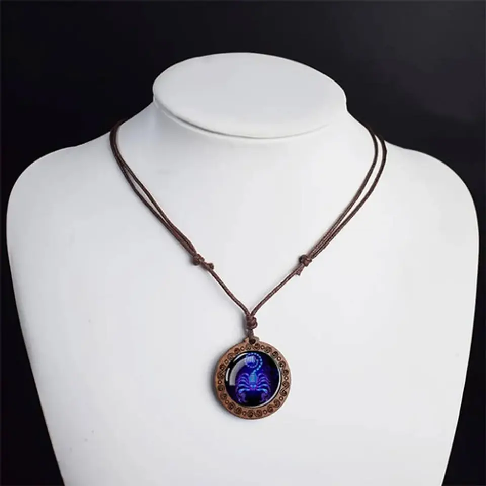 Collar Madera Constelaciones Signos Zodiacales Hombre Mujer 8