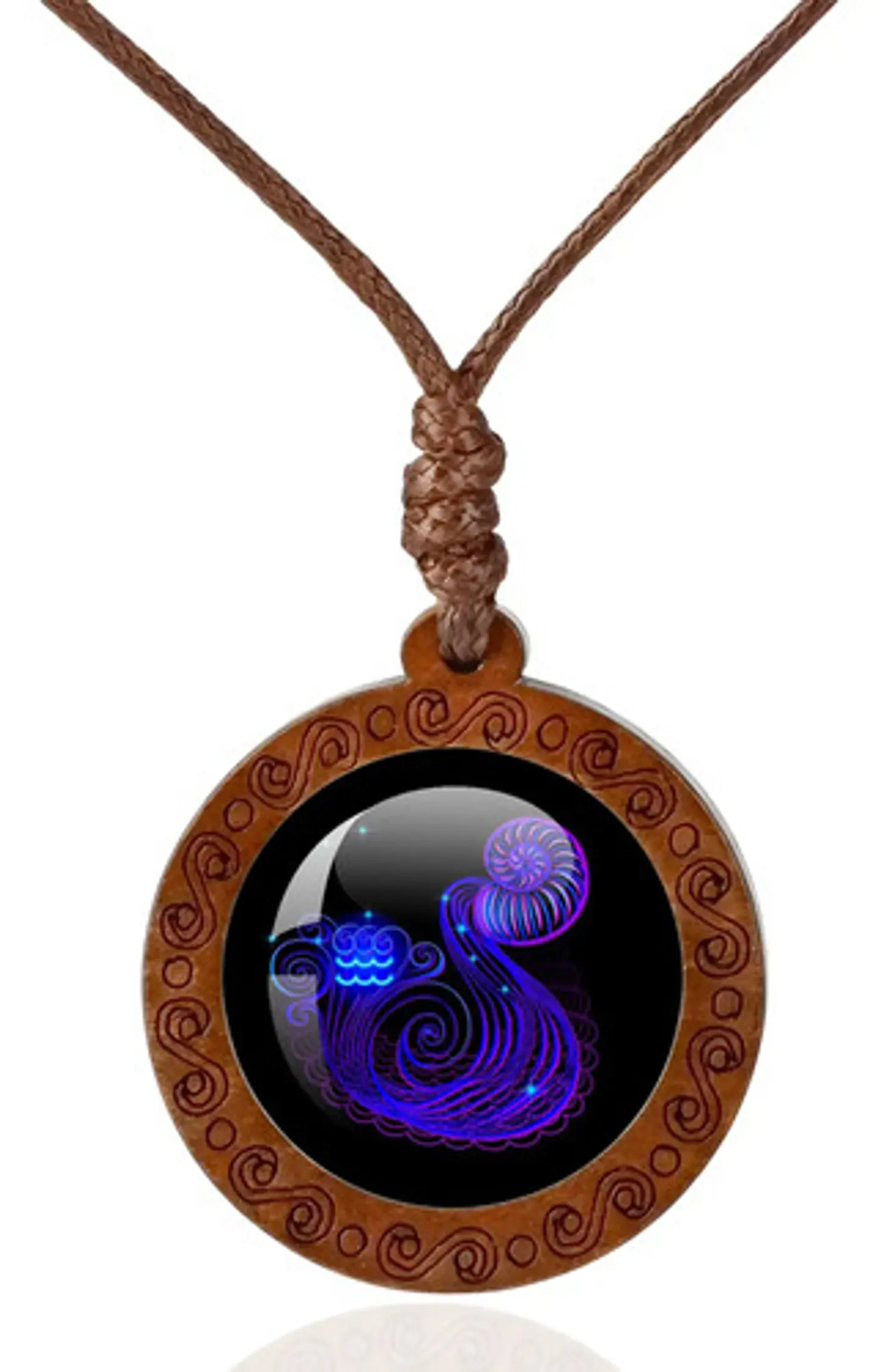 Collar Madera Constelaciones Signos Zodiacales Hombre Mujer 10