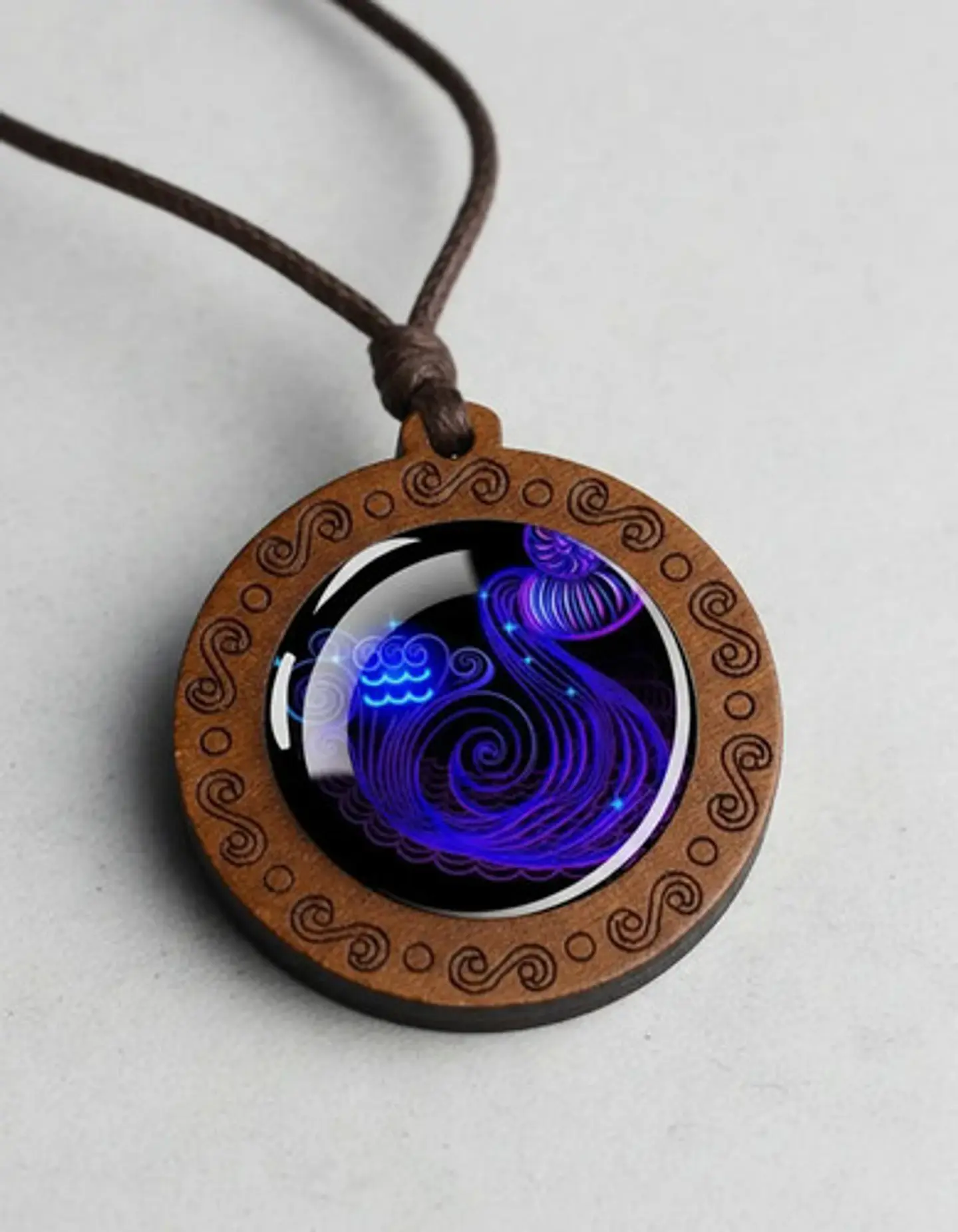 Collar Madera Constelaciones Signos Zodiacales Hombre Mujer 14