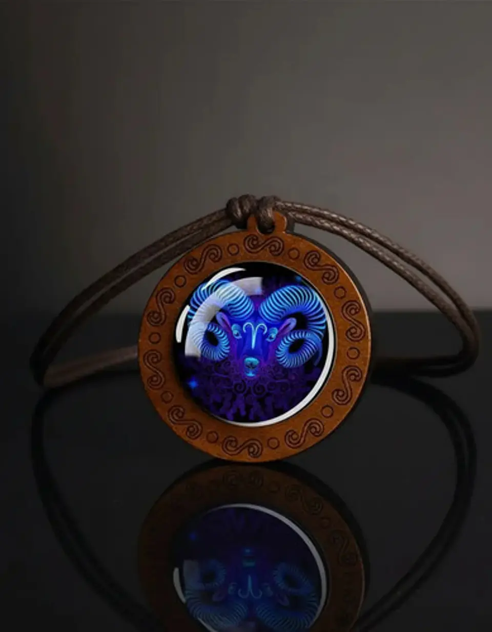 Collar Madera Constelaciones Signos Zodiacales Hombre Mujer 19