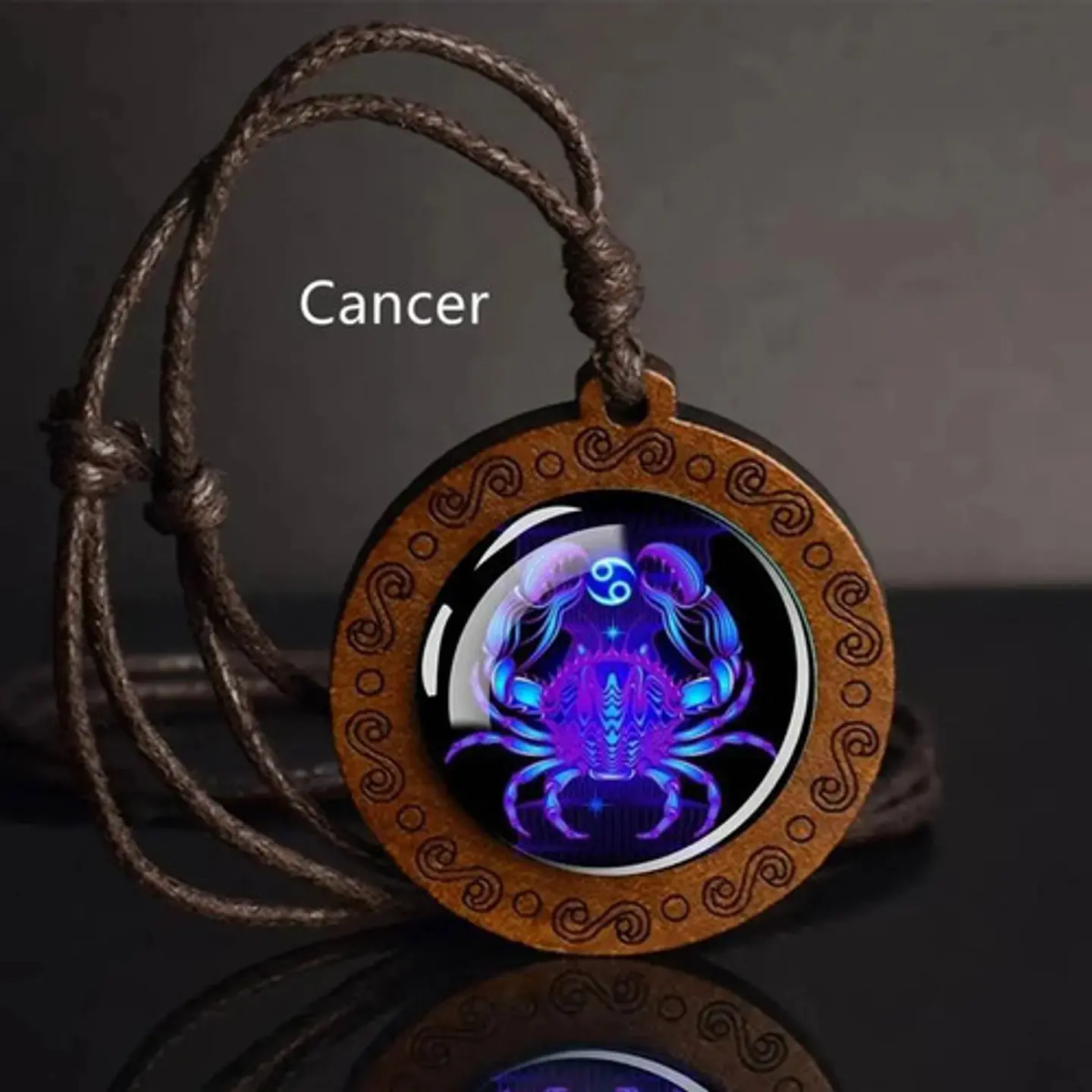 Collar Madera Constelaciones Signos Zodiacales Hombre Mujer 24