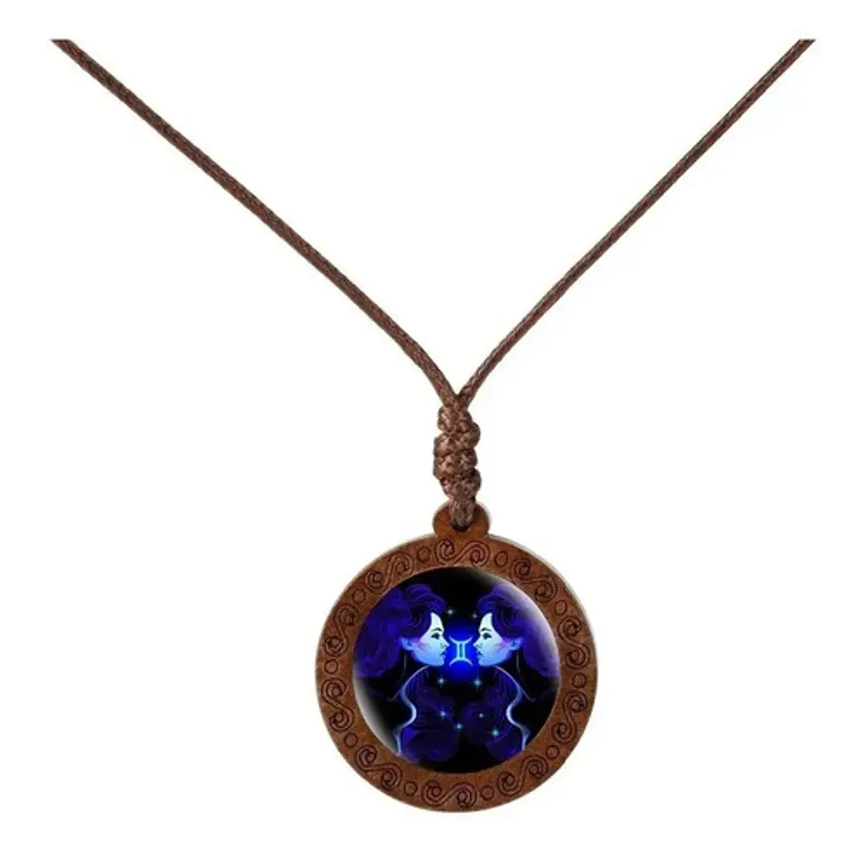 Collar Madera Constelaciones Signos Zodiacales Hombre Mujer 32