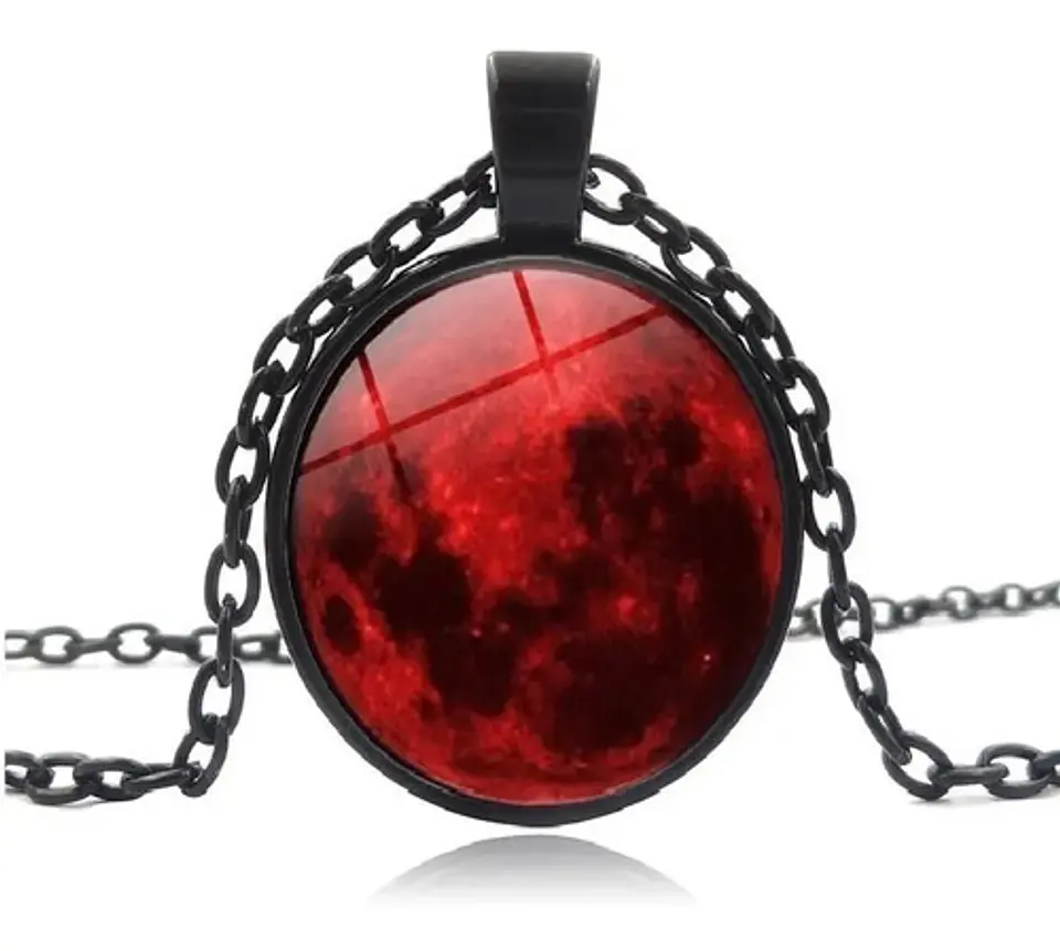 Collar Cadena Gargantilla Colgante Cristal Luna Llena Mujer 2