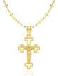 Collar Cadena Cruzes Hombre Mujer Dije Cruz Acero Color Oro - Miniatura 1