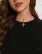 Collar Cadena Cruzes Hombre Mujer Dije Cruz Acero Color Oro - Miniatura 3