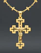 Collar Cadena Cruzes Hombre Mujer Dije Cruz Acero Color Oro - Miniatura 5