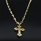 Collar Cadena Cruzes Hombre Mujer Dije Cruz Acero Color Oro - Miniatura 8