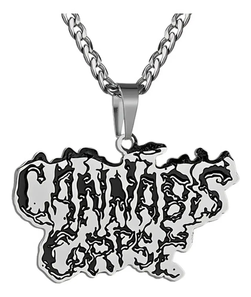 Collar Hombre Mujer Con Dije Banda De Metal Cannabis Corpse 1