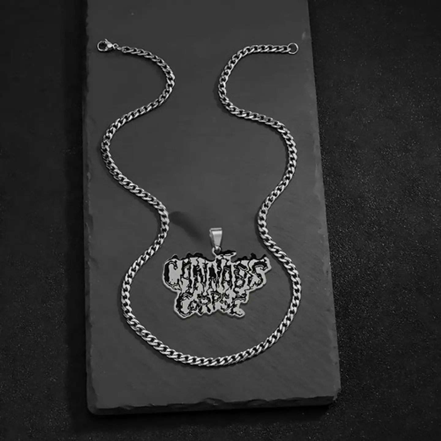 Collar Hombre Mujer Con Dije Banda De Metal Cannabis Corpse 6