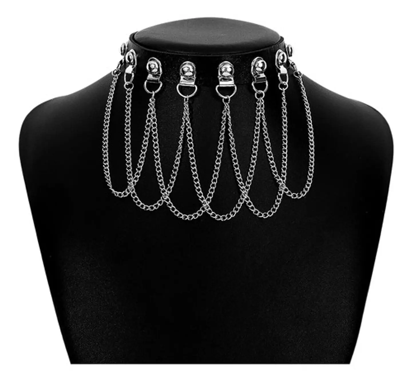 Collar Choker Gargantilla Para Mujer Gotico Cadenas Capas  1