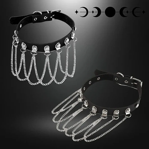 Collar Choker Gargantilla Para Mujer Gotico Cadenas Capas 