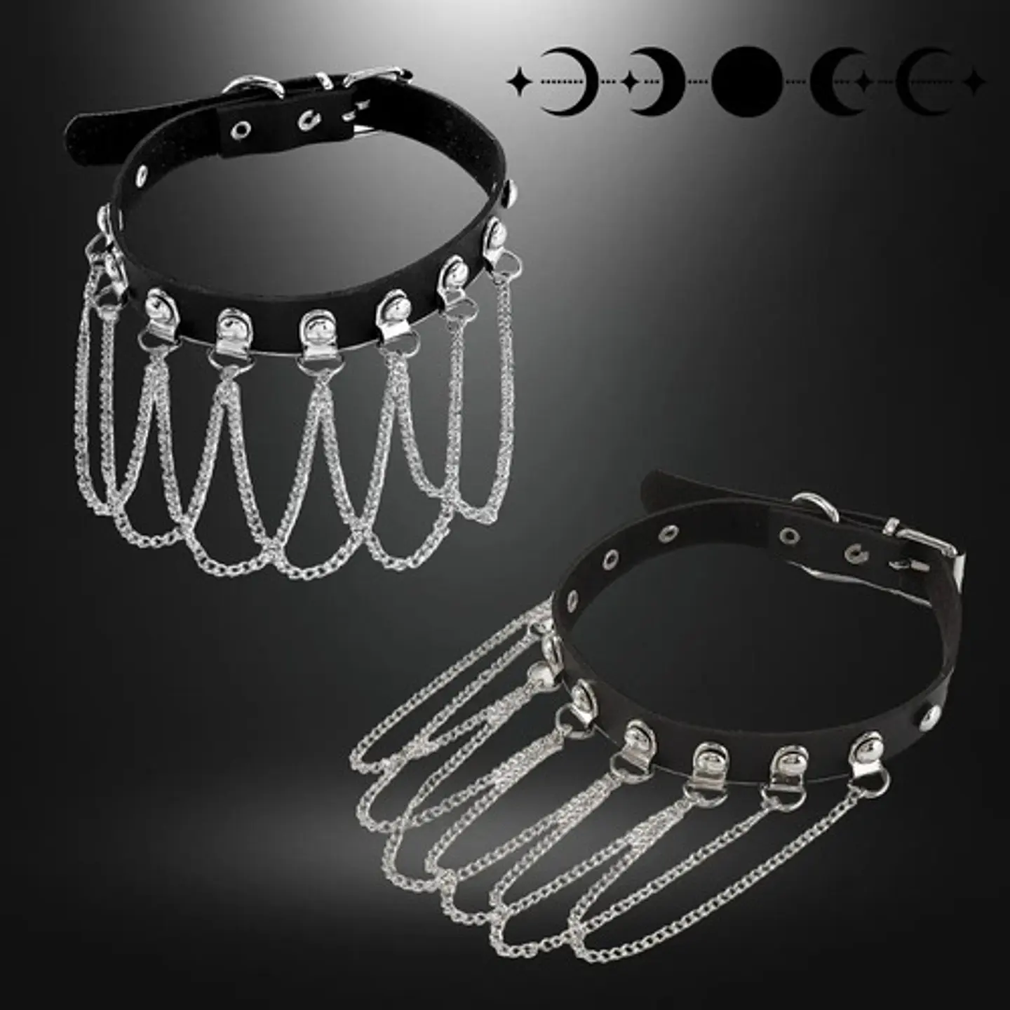 Collar Choker Gargantilla Para Mujer Gotico Cadenas Capas  2