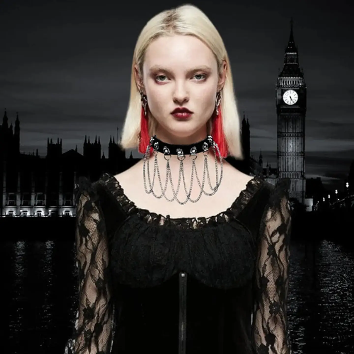 Collar Choker Gargantilla Para Mujer Gotico Cadenas Capas  5