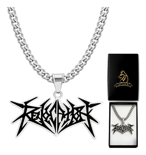Collar Hombre Mujer Con Dije Banda De Black Metal Revocation Plateado