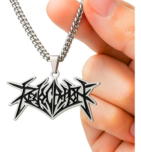Collar Hombre Mujer Con Dije Banda De Black Metal Revocation Plateado