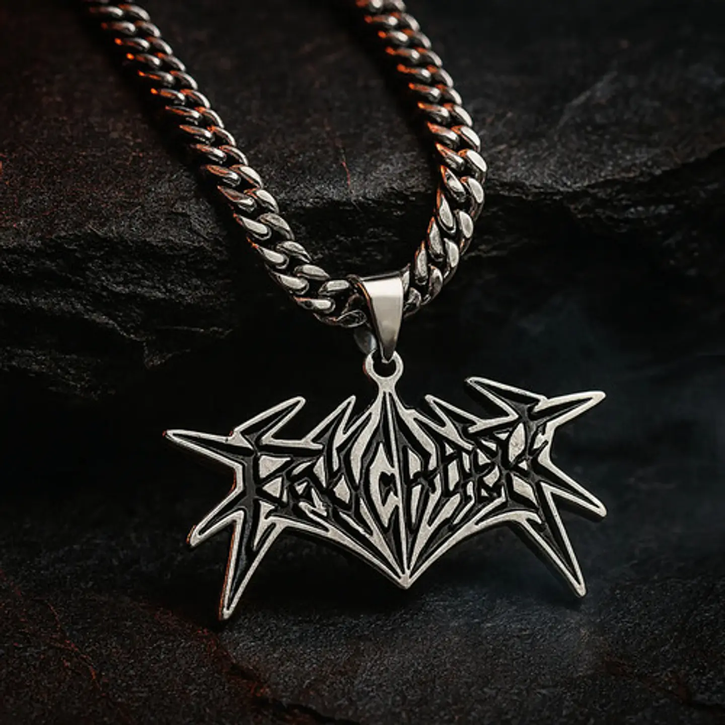 Collar Hombre Mujer Con Dije Banda De Black Metal Revocation Plateado 10