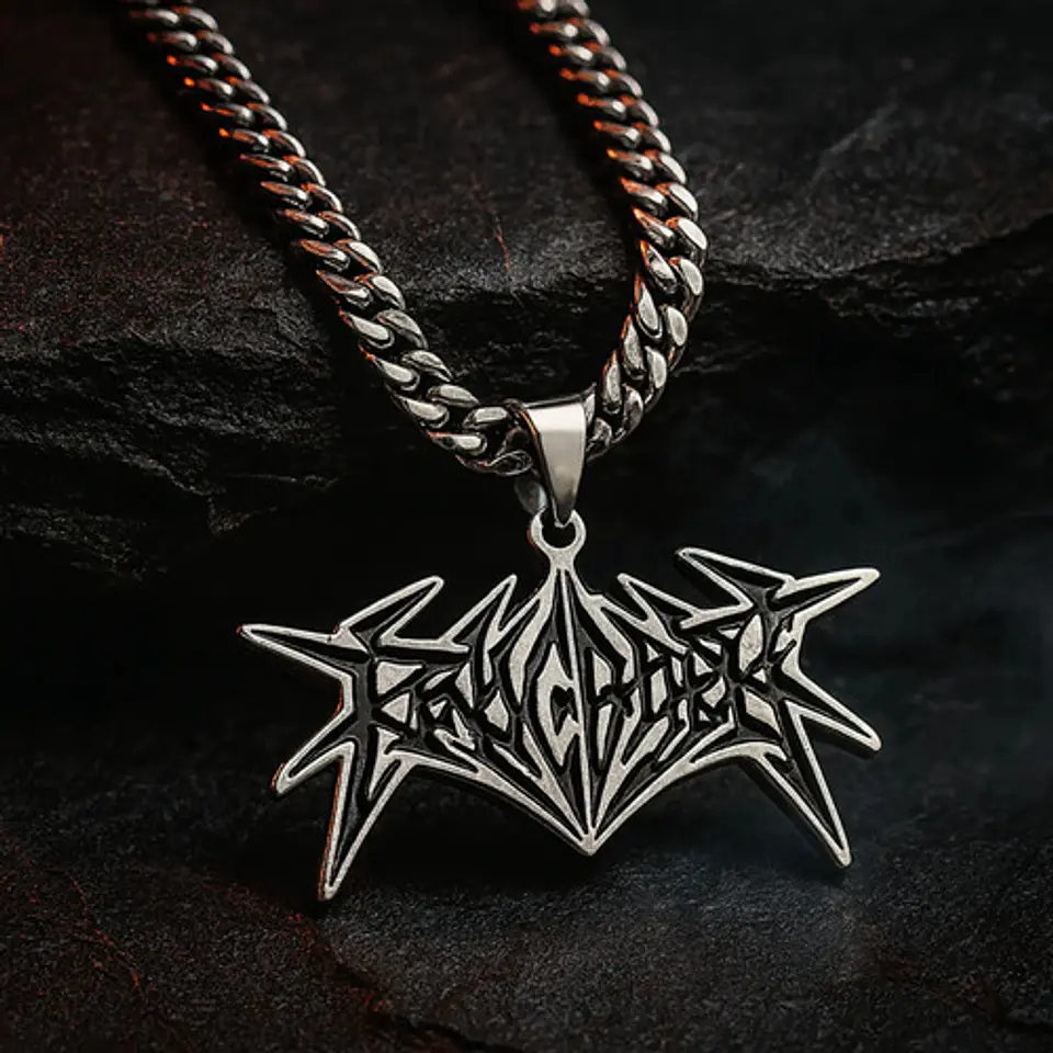 Collar Hombre Mujer Con Dije Banda De Black Metal Revocation Plateado 10