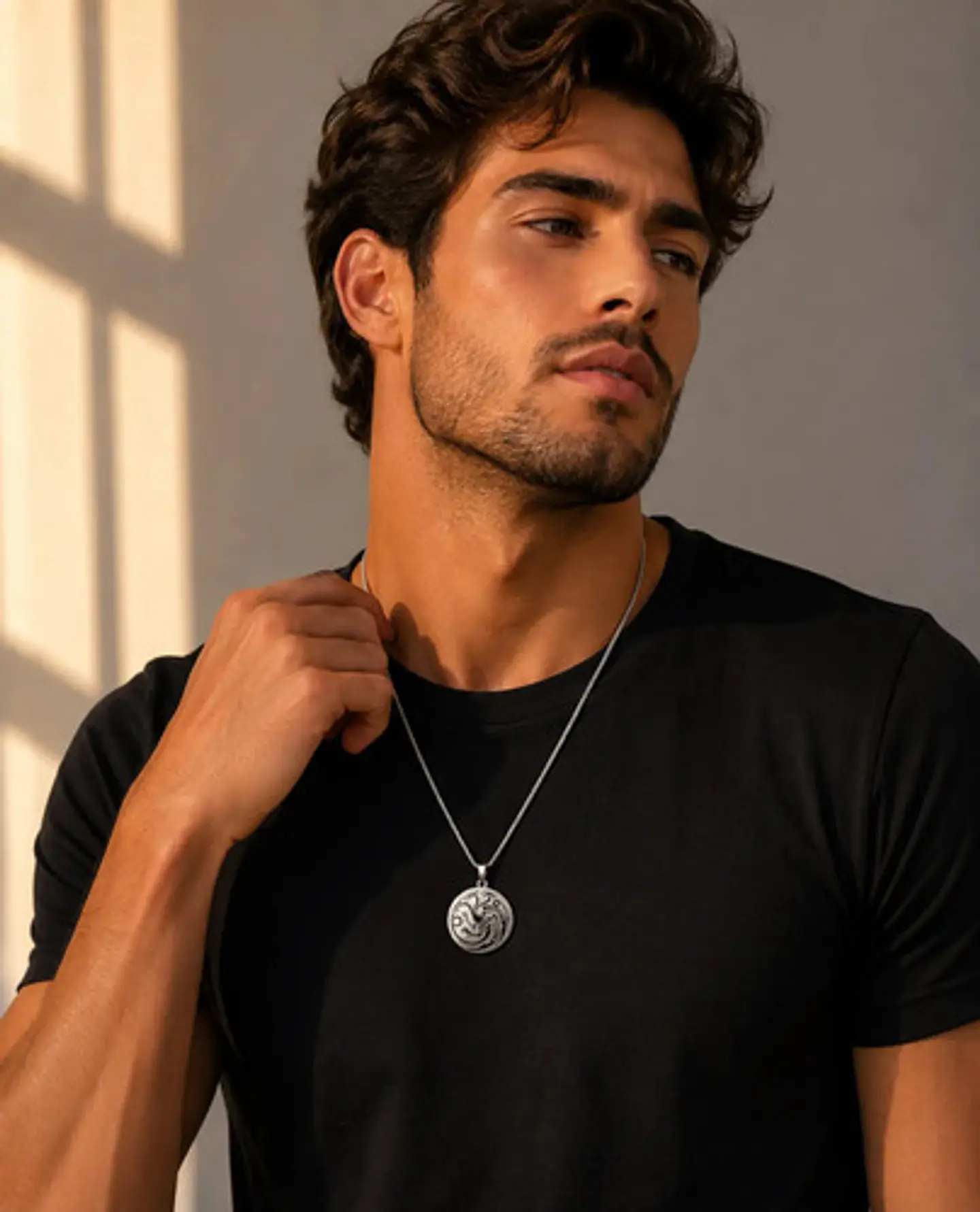 Collar De Acero Para Hombres Dije Targaryen Game Of Thrones 12