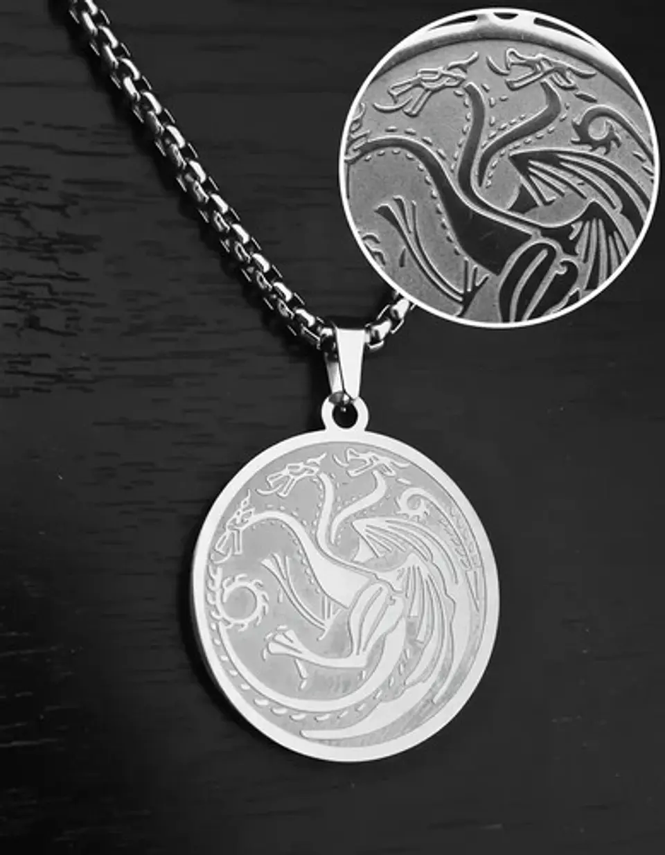 Collar De Acero Para Hombres Dije Targaryen Game Of Thrones 20