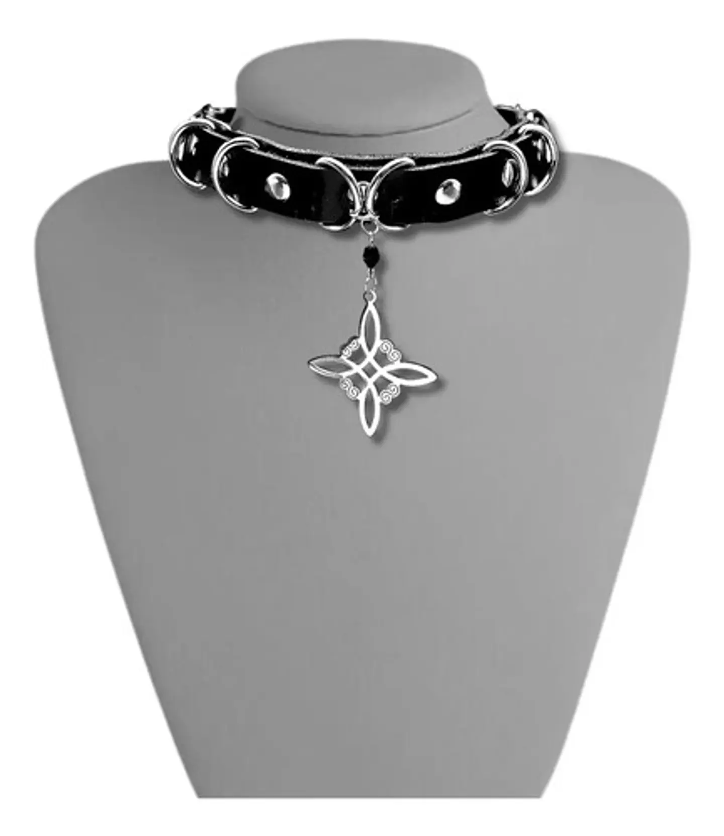 Collar Choker Gotico Para Mujer Con Dije Nudo De Bruja Celta 10