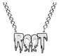 Collar Hombre Y Mujer Dije Color Plata Banda De Metal Root - Miniatura 2