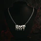 Collar Hombre Y Mujer Dije Color Plata Banda De Metal Root - Miniatura 5