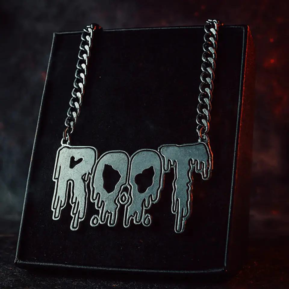 Collar Hombre Y Mujer Dije Color Plata Banda De Metal Root 6