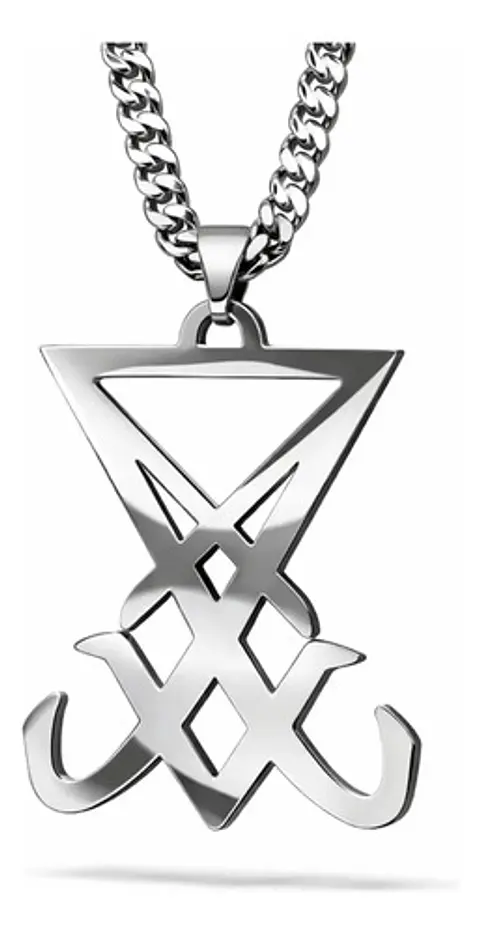 Collar Color Plata Para Hombre Y Mujer Dije Sigil Pentagrama