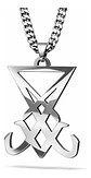 Collar Color Plata Para Hombre Y Mujer Dije Sigil Pentagrama - Miniatura 1