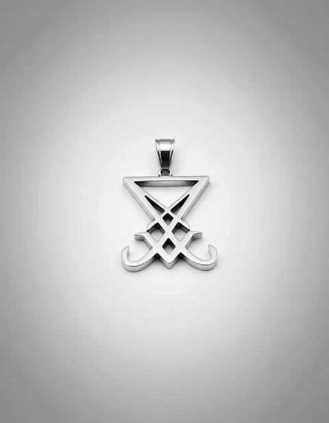 Collar Color Plata Para Hombre Y Mujer Dije Sigil Pentagrama