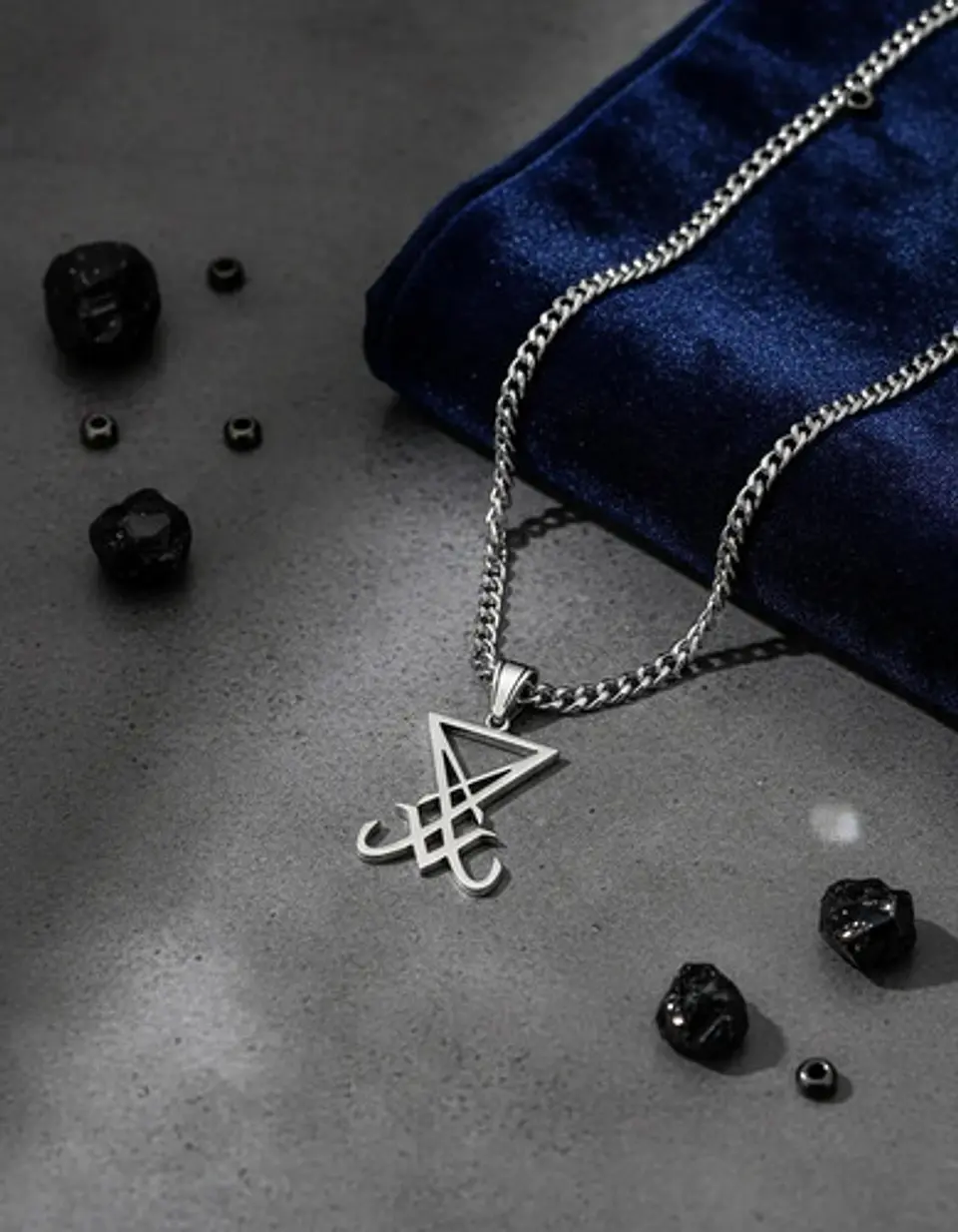 Collar Color Plata Para Hombre Y Mujer Dije Sigil Pentagrama 4