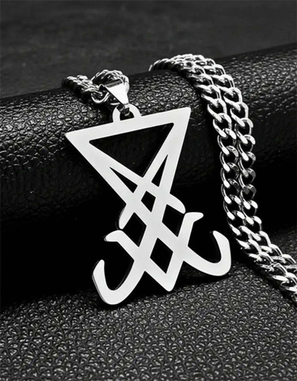 Collar Color Plata Para Hombre Y Mujer Dije Sigil Pentagrama 7