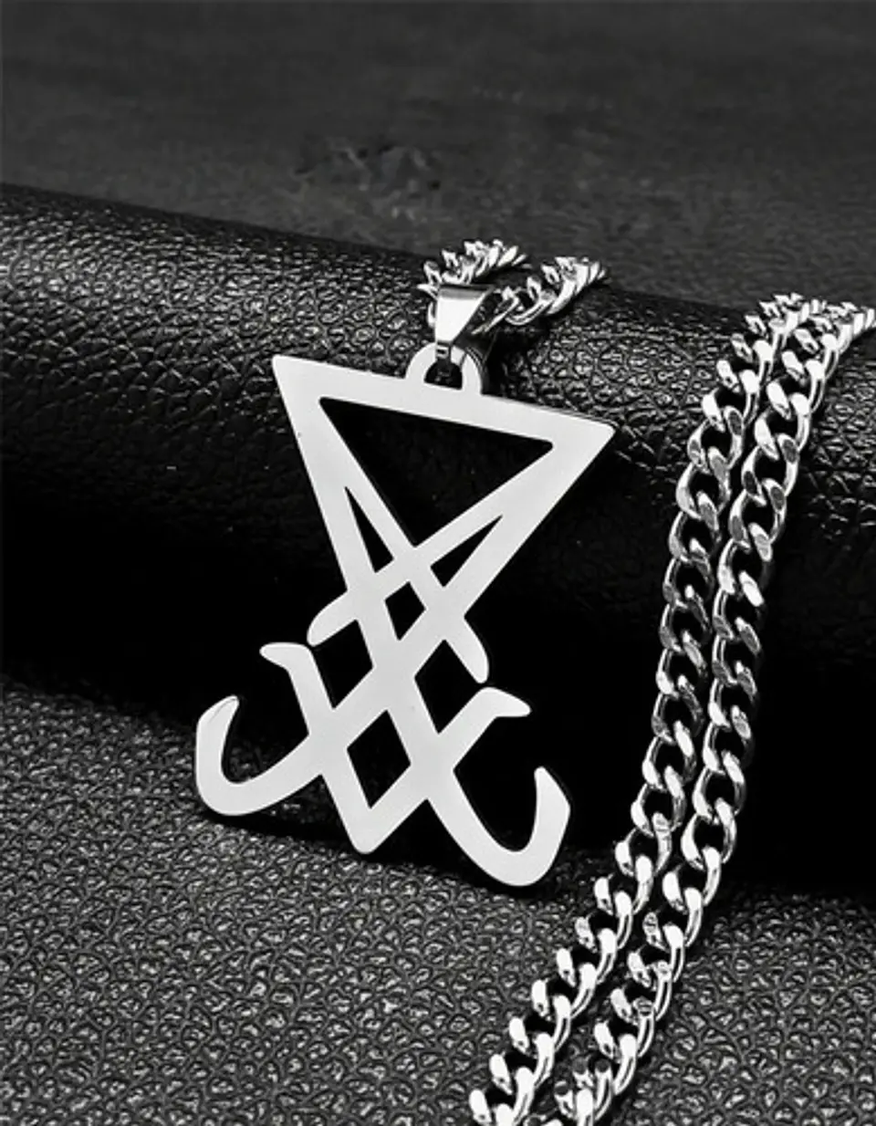 Collar Color Plata Para Hombre Y Mujer Dije Sigil Pentagrama 8