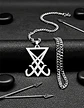 Collar Color Plata Para Hombre Y Mujer Dije Sigil Pentagrama - Miniatura 10