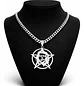 Collar Hombre Mujer Dije Pentagrama Che Guevara Color Plata - Miniatura 2