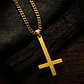 Collar Para Hombre Mujer Con Dije Cruz Invertida Color Oro - Miniatura 7