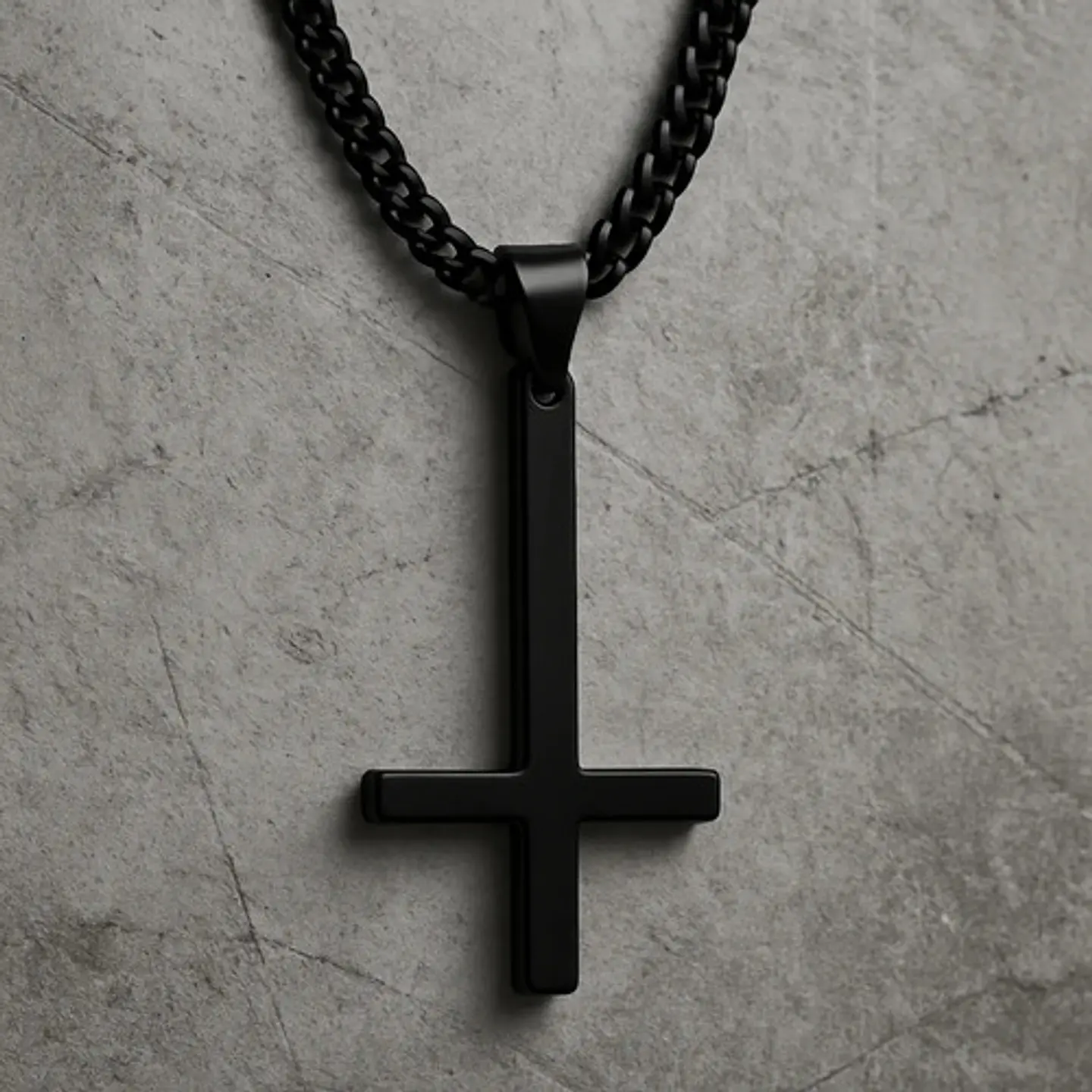 Collar Para Hombre Mujer Con Dije Cruz Invertida Color Oro 11