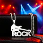 Collar Para Hombre Mujer Con Dije Guitarra Rock Color Plata - Miniatura 7