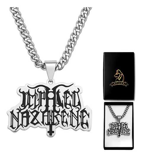Collar Hombre Mujer Con Dije Banda De Metal Impaled Nazarene