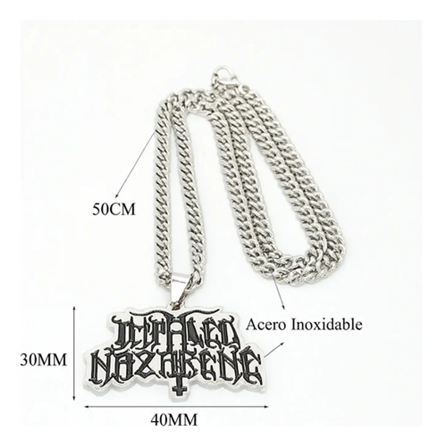 Collar Hombre Mujer Con Dije Banda De Metal Impaled Nazarene 4