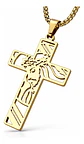 Collar Hombre Y Mujer Dije Cruz Rostro Jesus Acero Color Oro - Miniatura 8