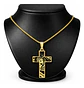 Collar Hombre Y Mujer Dije Cruz Rostro Jesus Acero Color Oro - Miniatura 9