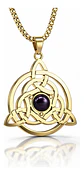 Collar Hombre Y Mujer Con Dije Nudo Triqueta Celta Color Oro - Miniatura 1