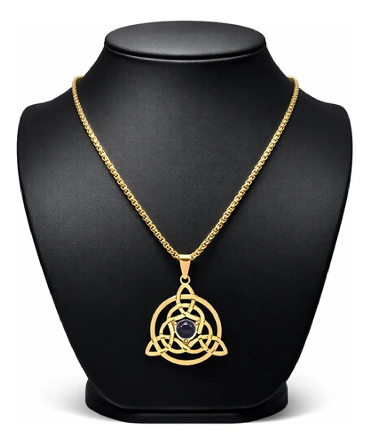 Collar Hombre Y Mujer Con Dije Nudo Triqueta Celta Color Oro 2