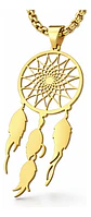 Collar Para Mujeres Dije Atrapasueños Cazador Color Oro - Miniatura 1